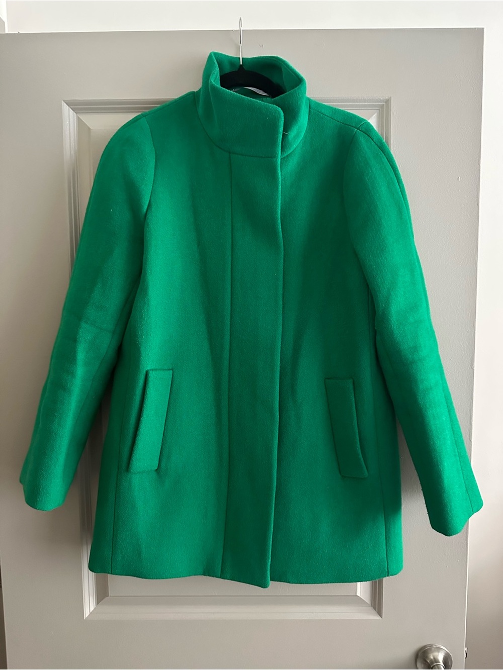 J. Crew Emerald Green Wool Blend City Coat - Picture 2 of 5